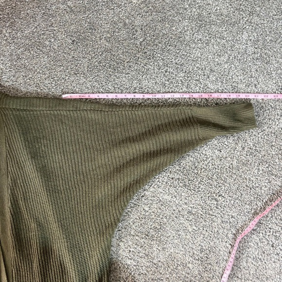 Love Change Olive Green Knit Open Cardigan Cozy Fall Layering Dolman Sleeve - Picture 8 of 8